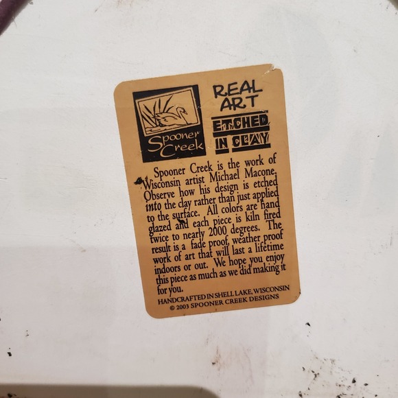 Spooner Creek: Small Arch Tiles: Became a Grandma -2003 Michael Macone Wisconsin - Picture 3 of 5